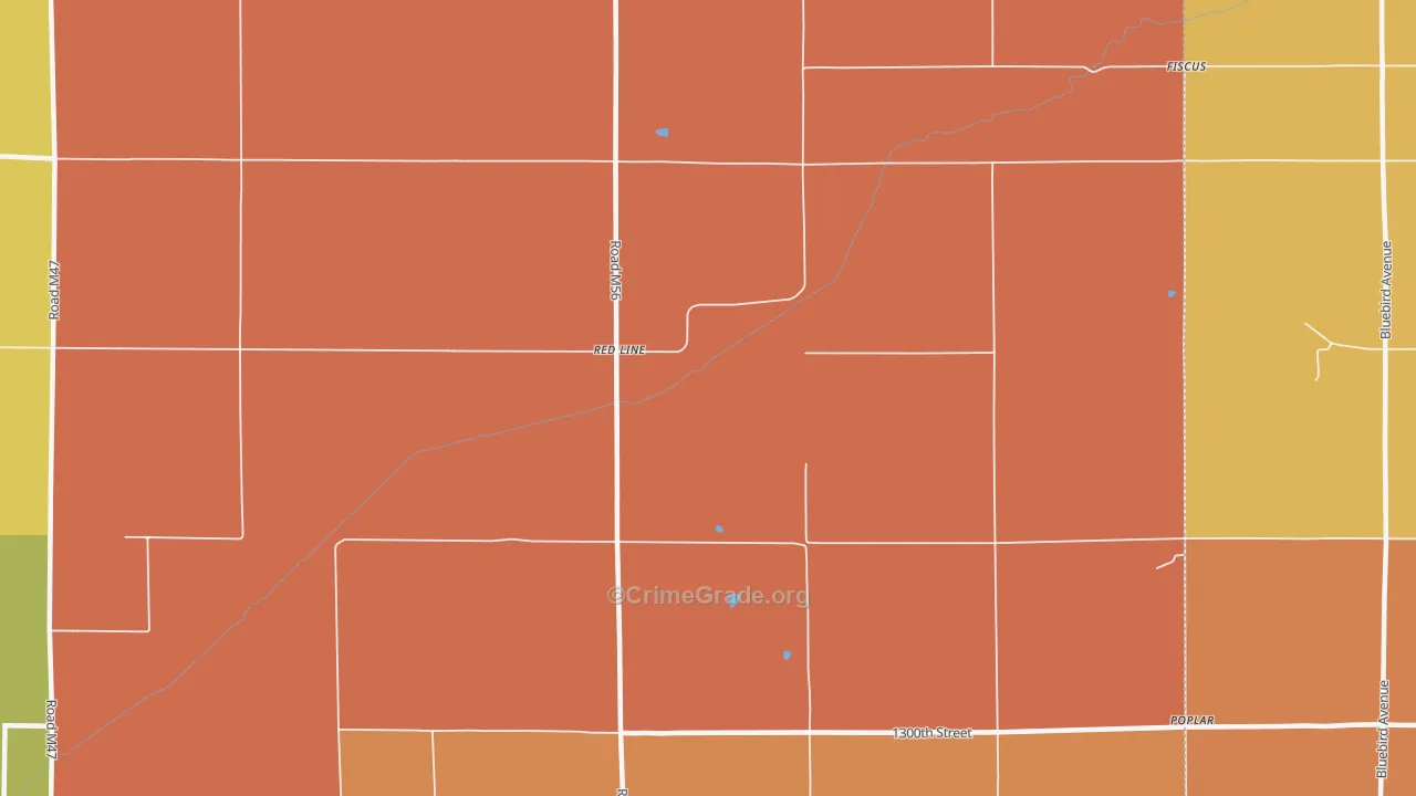 Red Line, IA Map of Robbery Rates