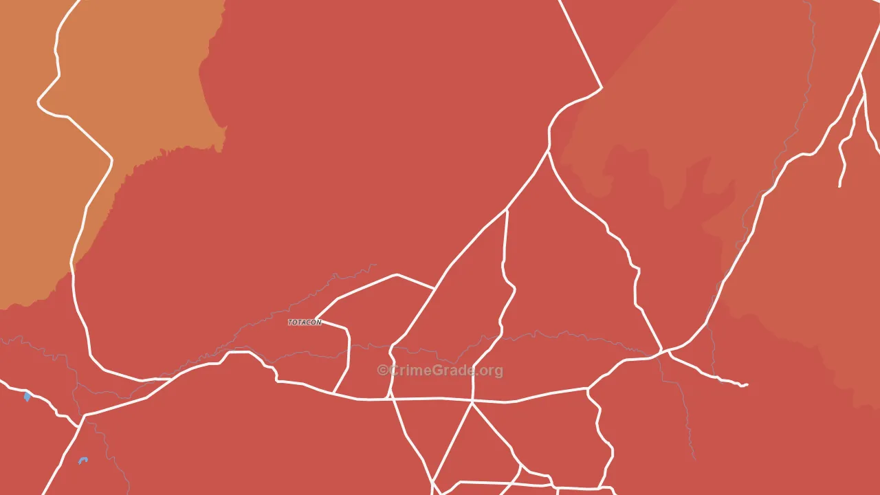 Red Mesa, AZ Map of Robbery Rates