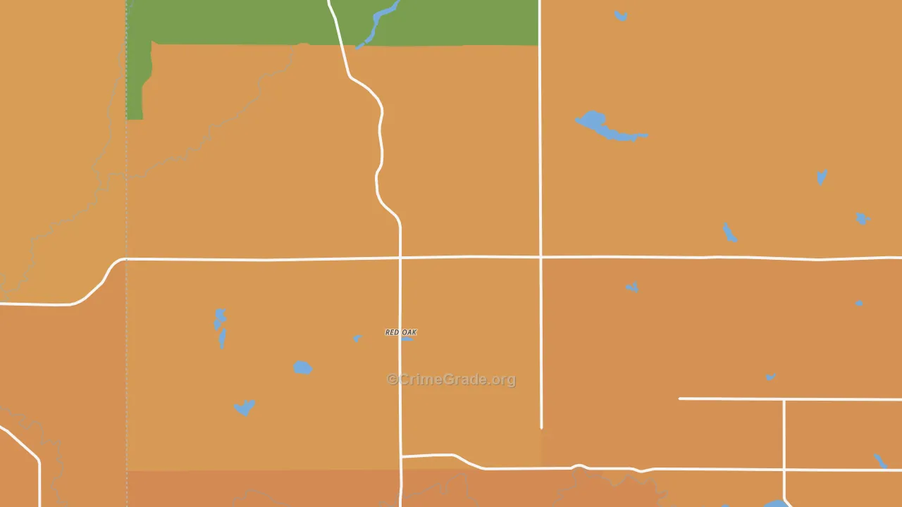 Red Oak, MI Map of Robbery Rates