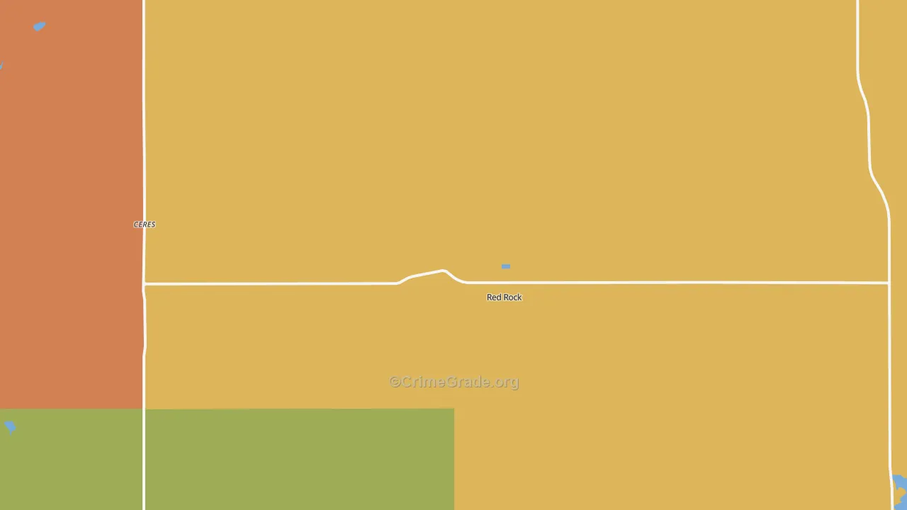 Red Rock, OK Map of Robbery Rates