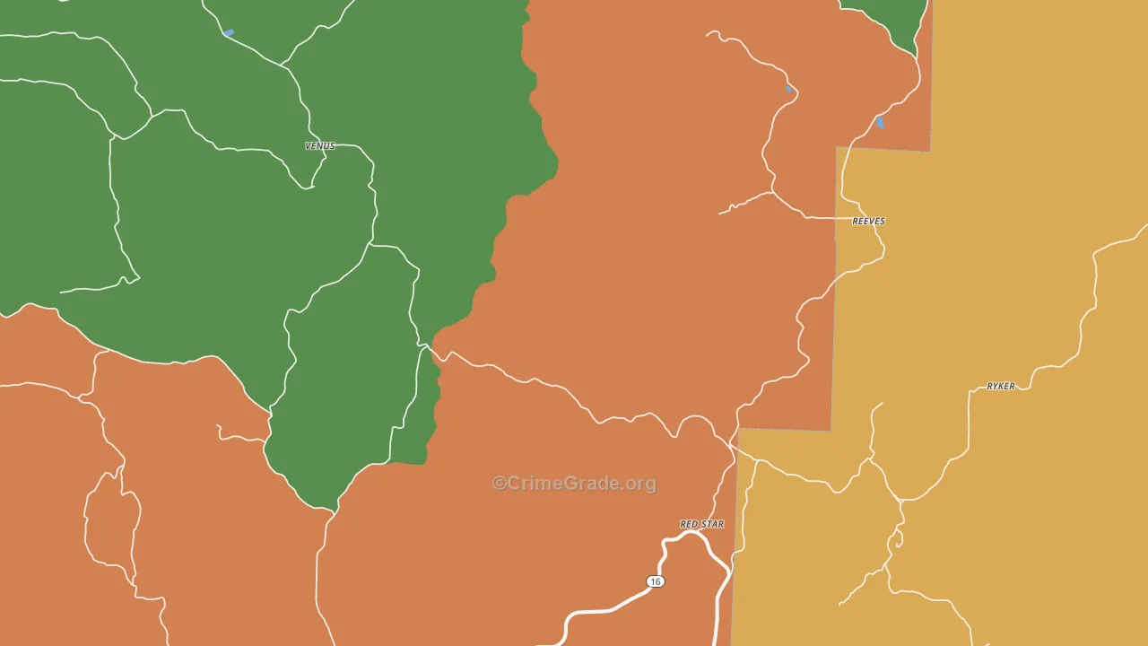 Red Star, AR Map of Robbery Rates