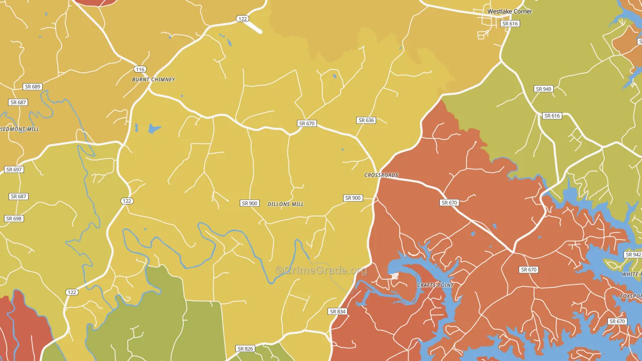 Red Valley, VA Map of Robbery Rates