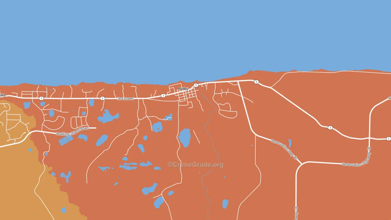 Redby, MN Map of Robbery Rates