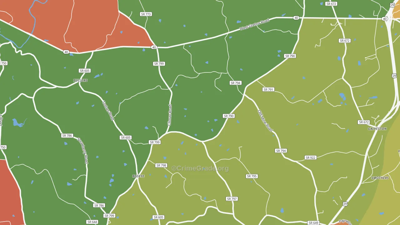 Redeye, VA Map of Robbery Rates