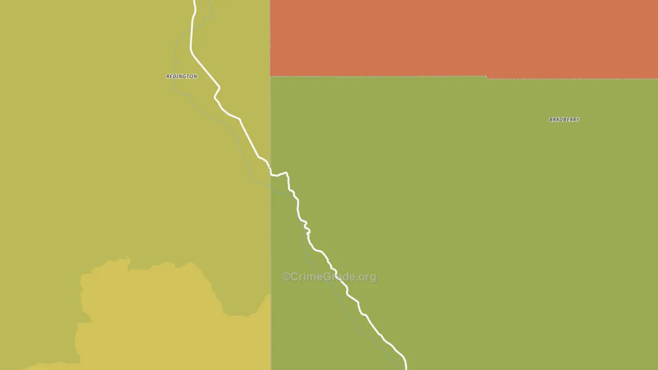 Redington, AZ Map of Robbery Rates