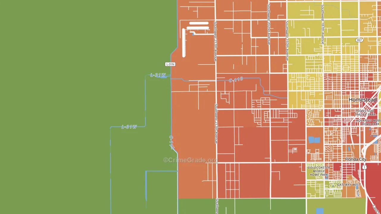 Redland, FL Map of Robbery Rates