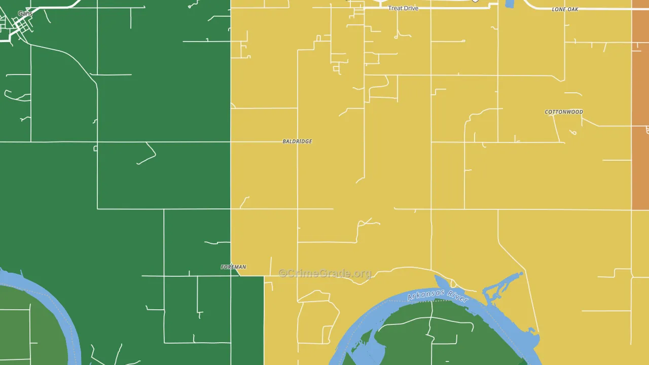 Redland, OK Map of Robbery Rates