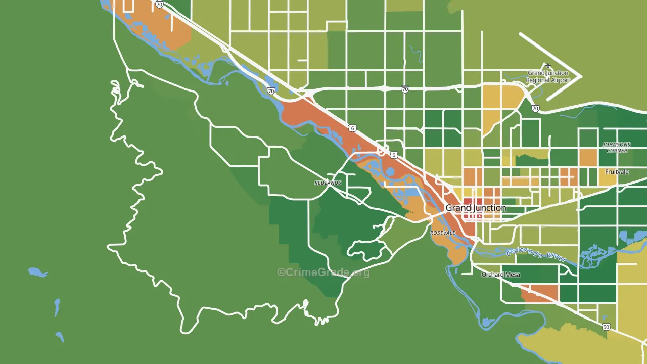 Redlands, CO Map of Robbery Rates