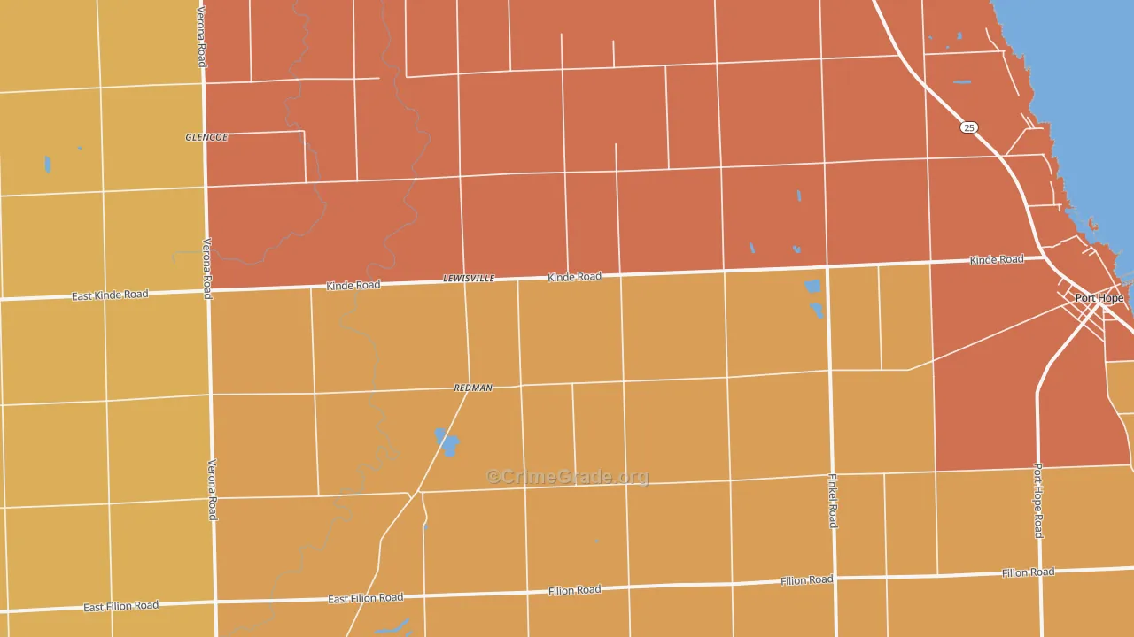 Redman, MI Map of Robbery Rates