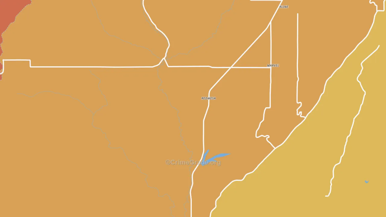 Redmesa, CO Map of Robbery Rates