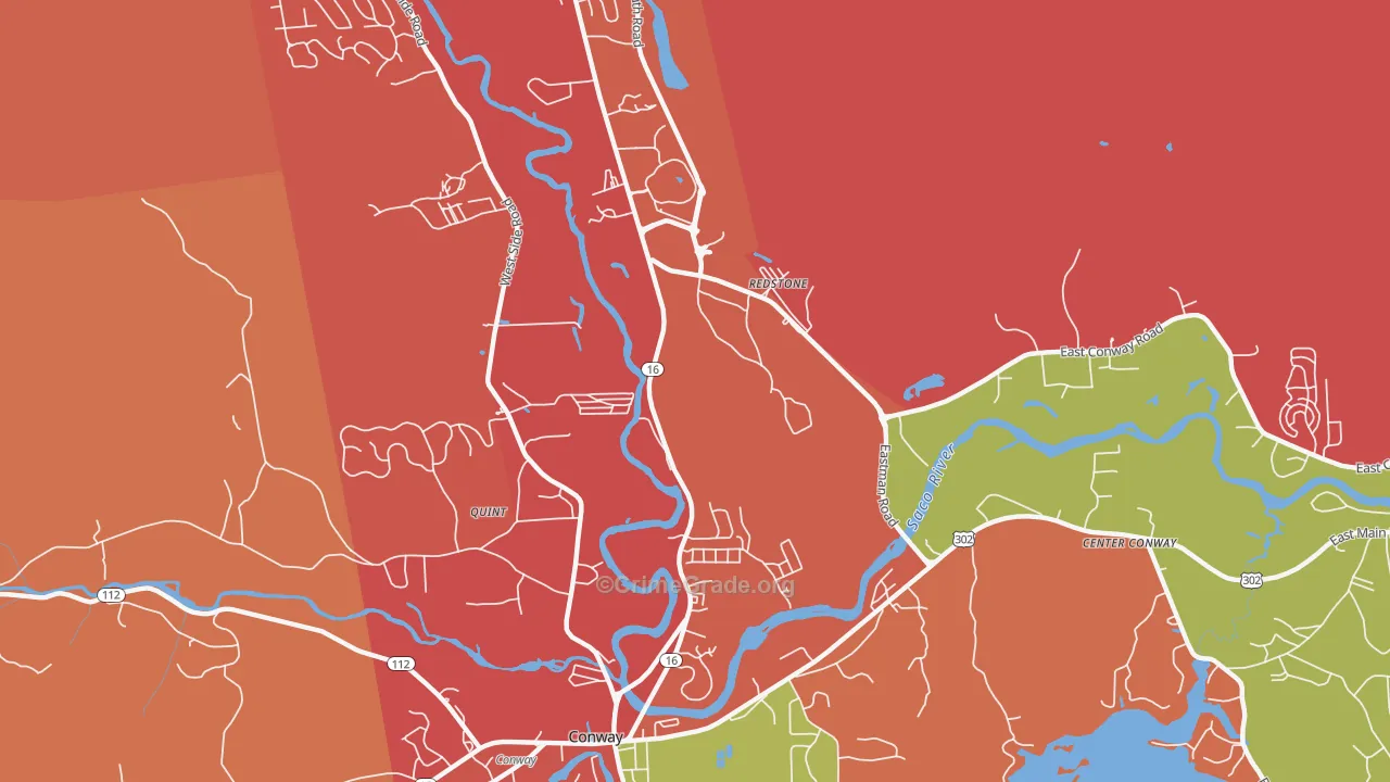 Redstone, NH Map of Robbery Rates