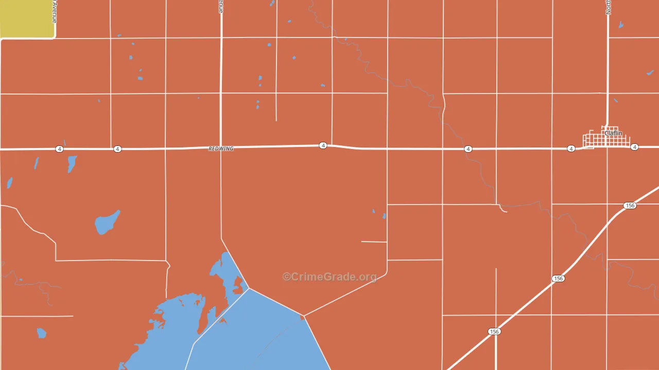 Redwing, KS Map of Robbery Rates