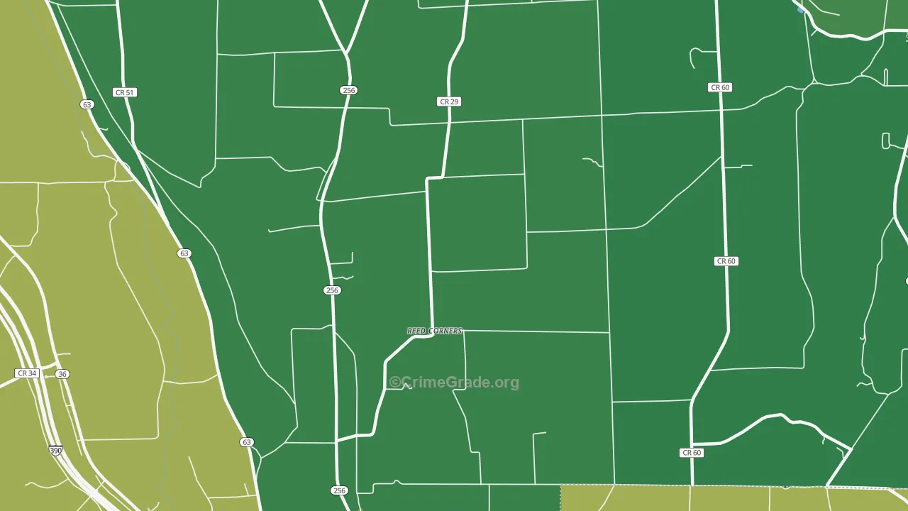Reed Corners, NY Map of Robbery Rates