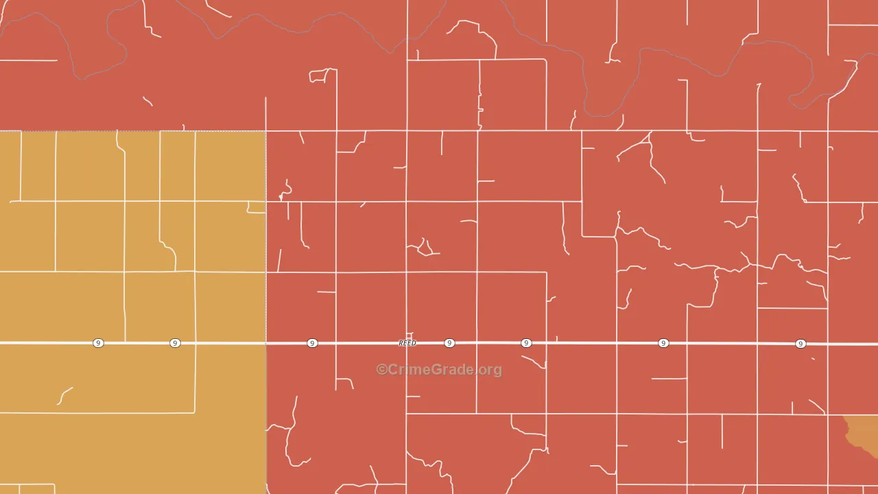 Reed, OK Map of Robbery Rates