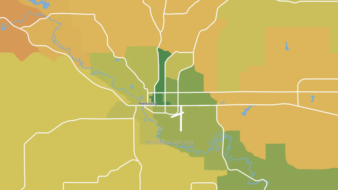 Reedsburg, WI Map of Robbery Rates
