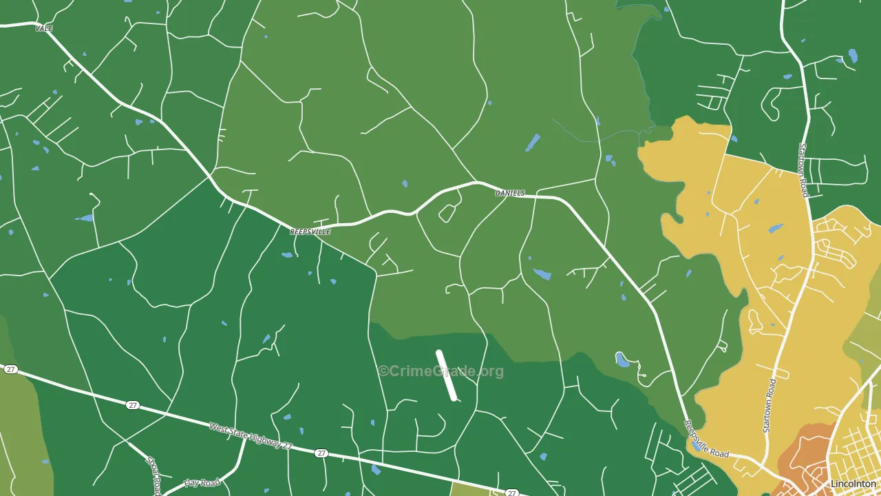 Reepsville, NC Map of Robbery Rates