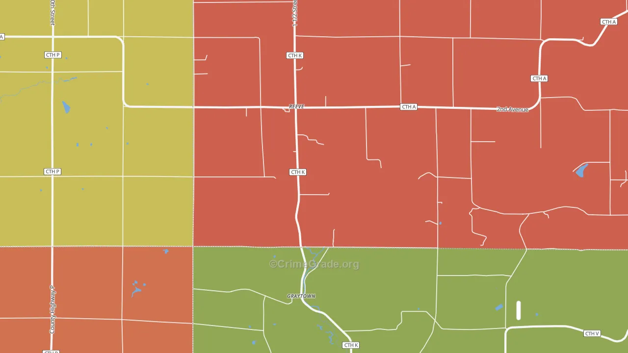 Reeve, WI Map of Robbery Rates