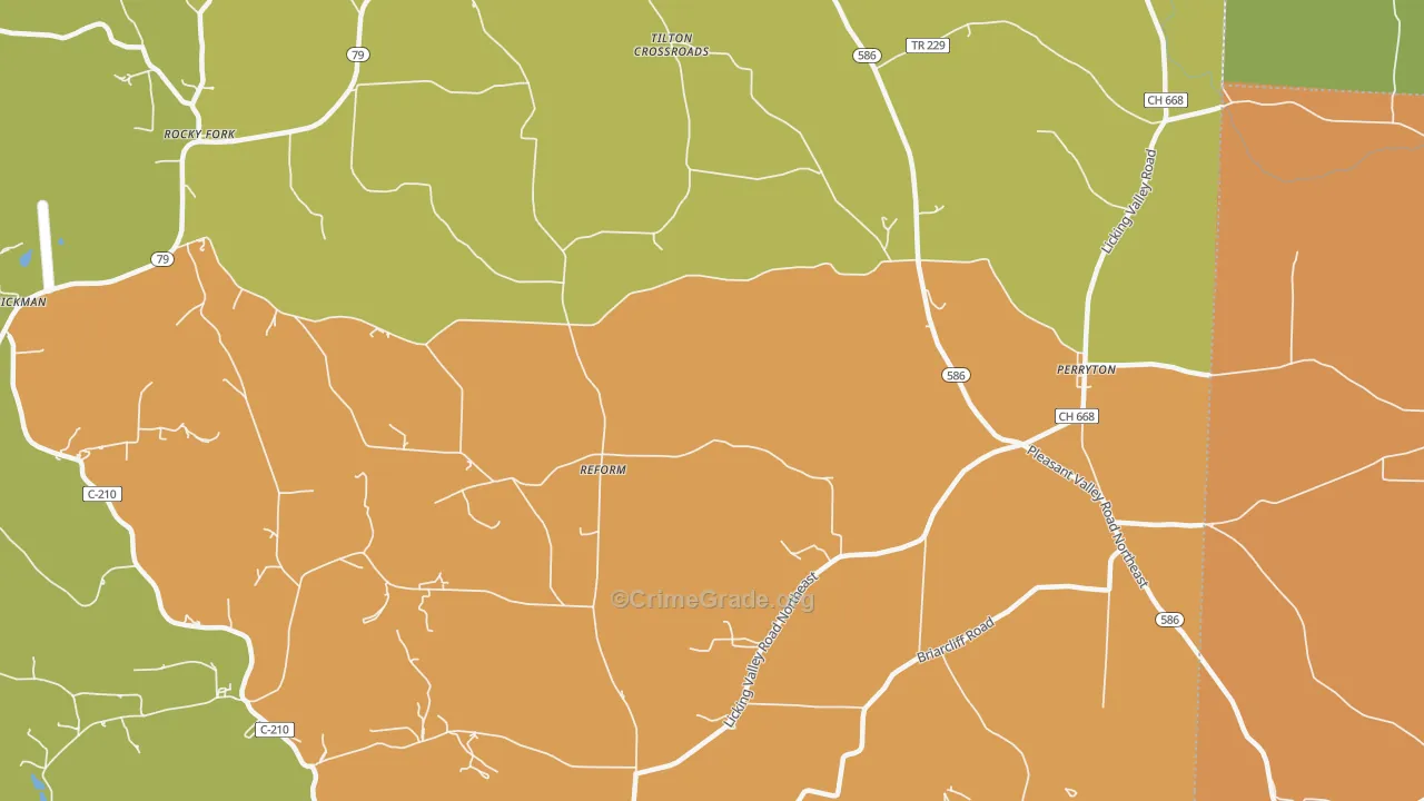 Reform, OH Map of Robbery Rates