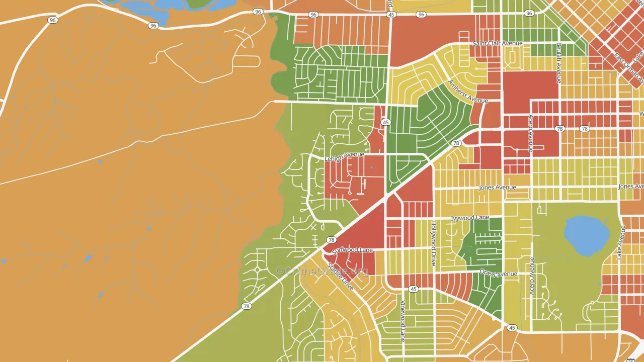 Regency, Pueblo, CO Map of Robbery Rates