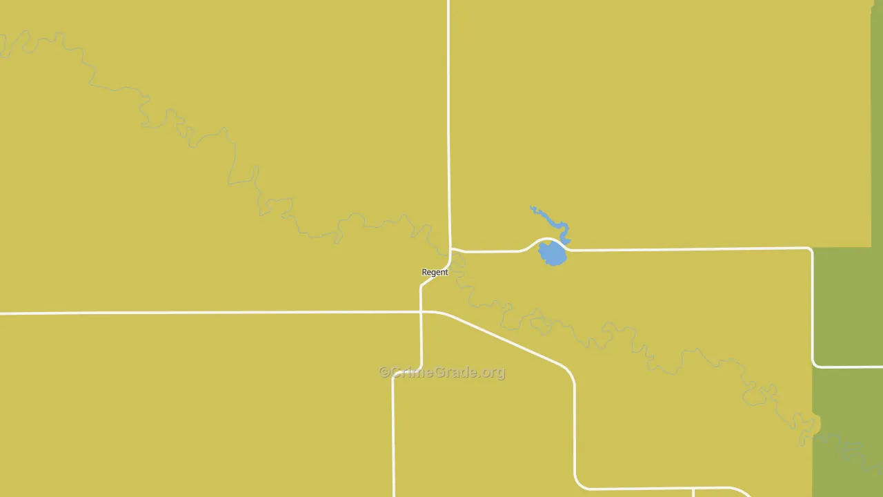 Regent, ND Map of Robbery Rates