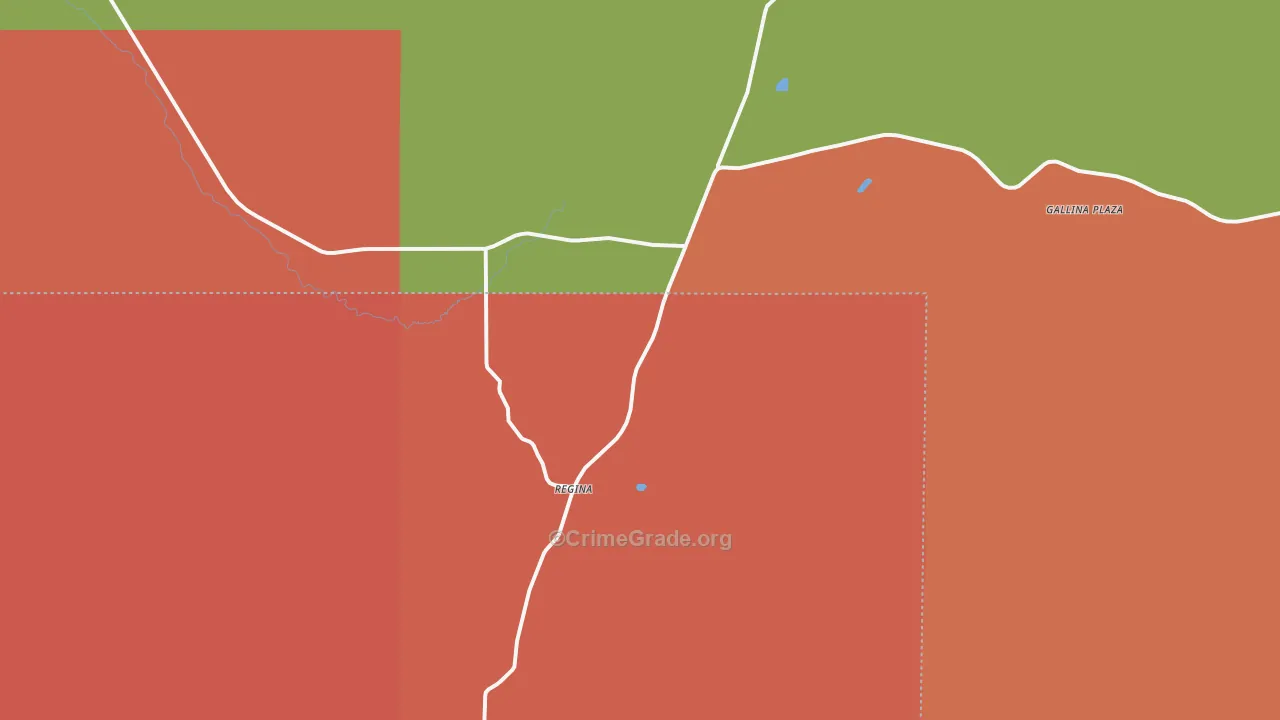 Regina, NM Map of Robbery Rates
