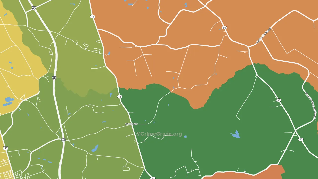 Register, NC Map of Robbery Rates