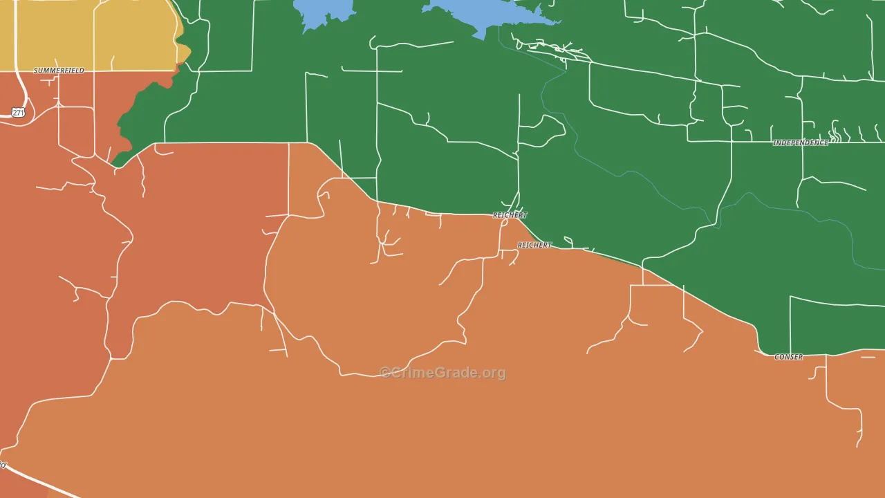 Reichert, OK Map of Robbery Rates