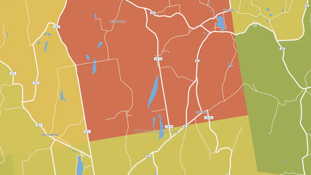 Reidsville, NY Map of Robbery Rates