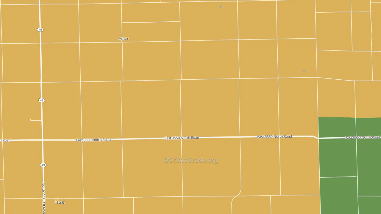Reilly, IL Map of Robbery Rates