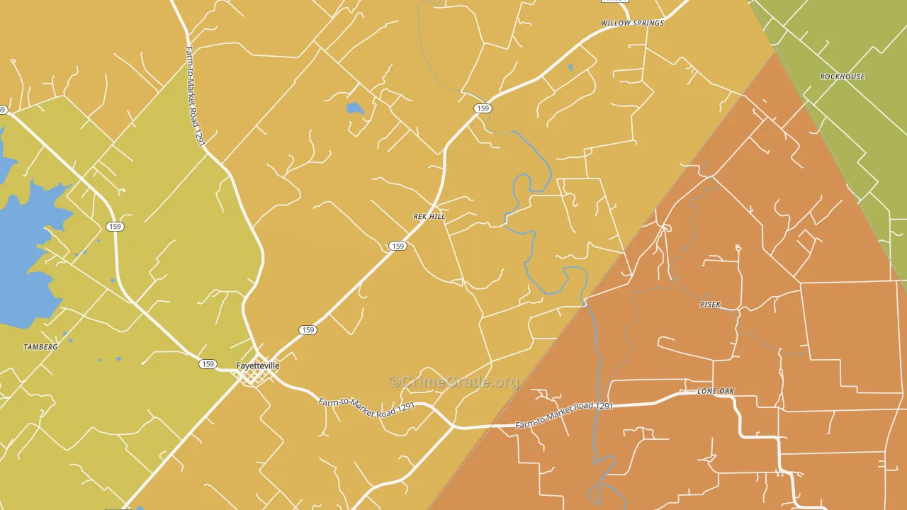 Rek Hill, TX Map of Robbery Rates
