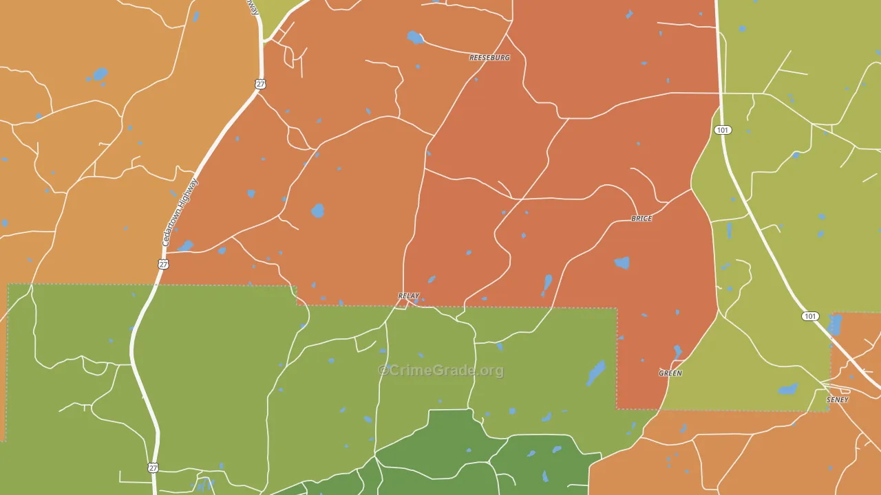 Relay, GA Map of Robbery Rates
