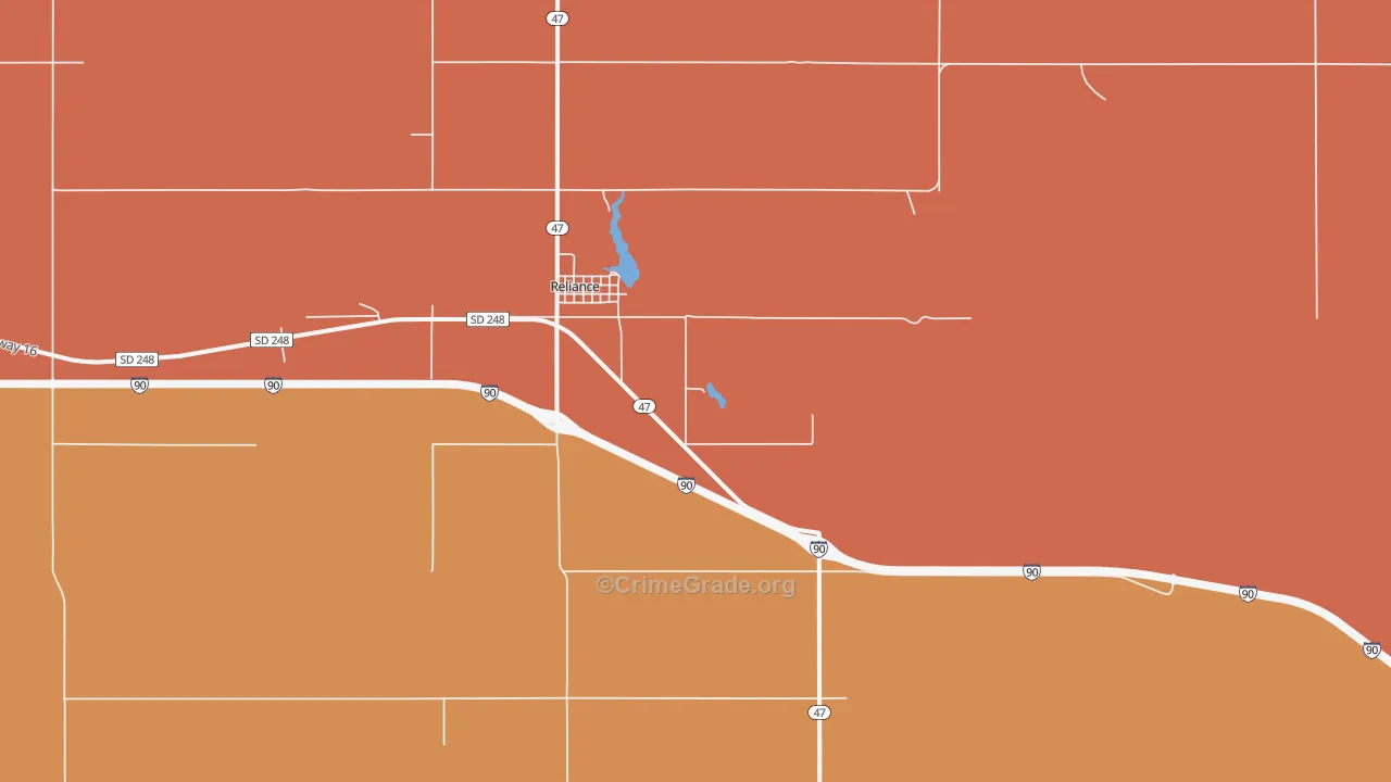 Reliance, SD Map of Robbery Rates