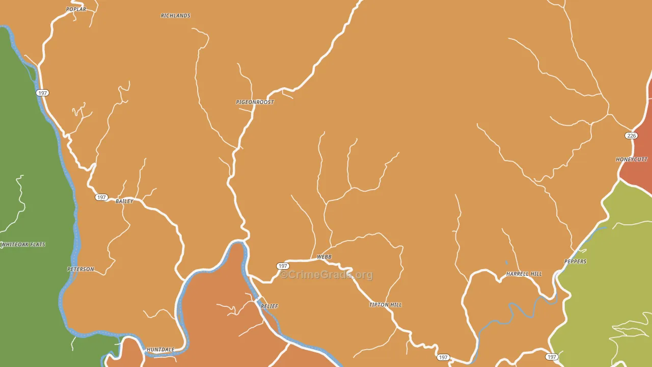 Relief, NC Map of Robbery Rates