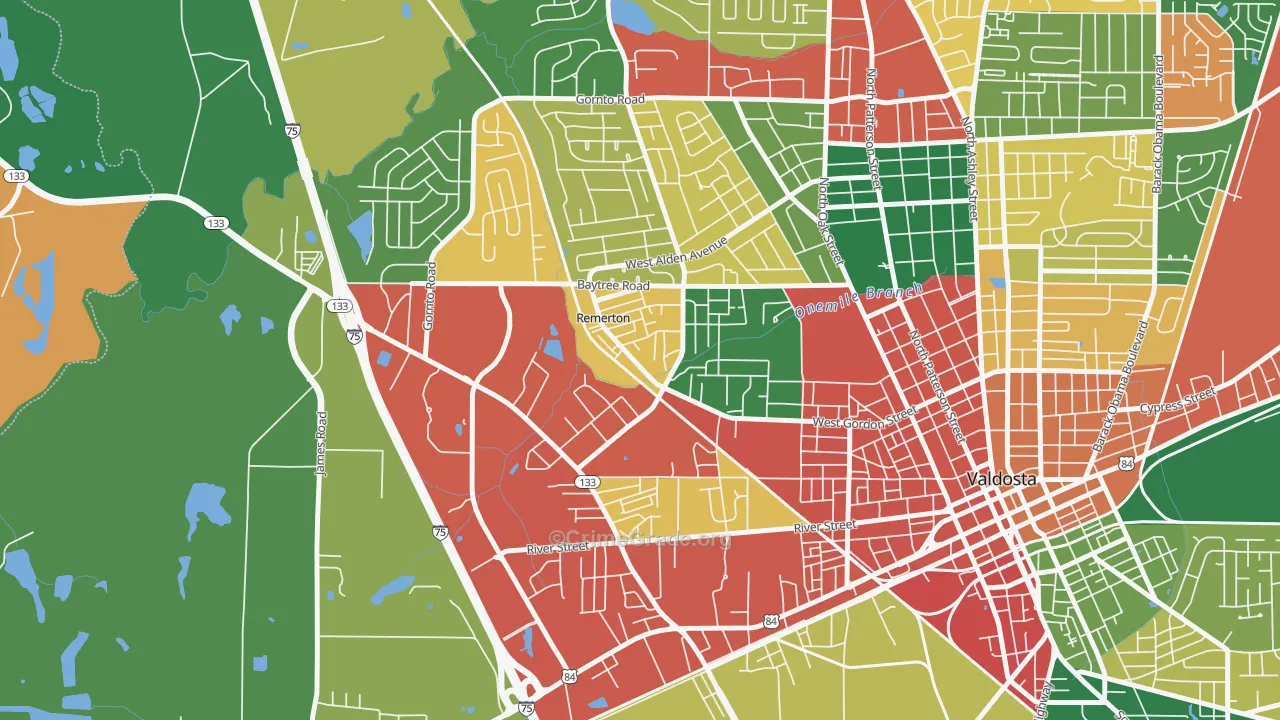 Remerton, GA Map of Robbery Rates