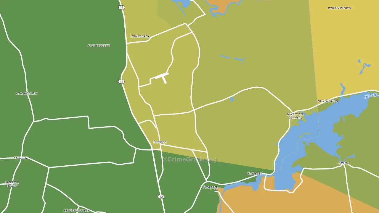Remsen, NY Map of Robbery Rates