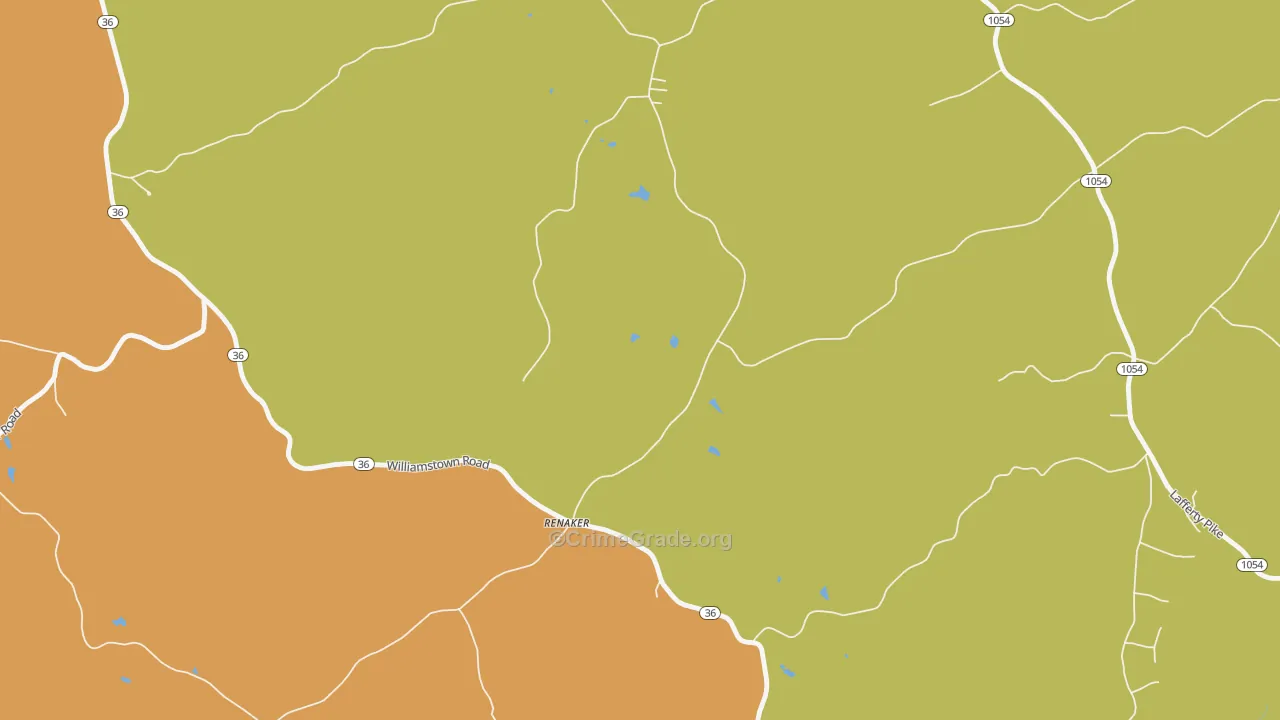 Renaker, KY Map of Robbery Rates
