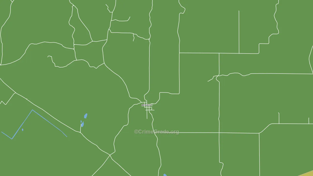 Renault, IL Map of Robbery Rates