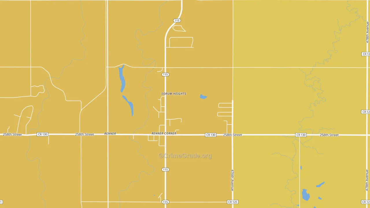 Renner Corner, SD Map of Robbery Rates