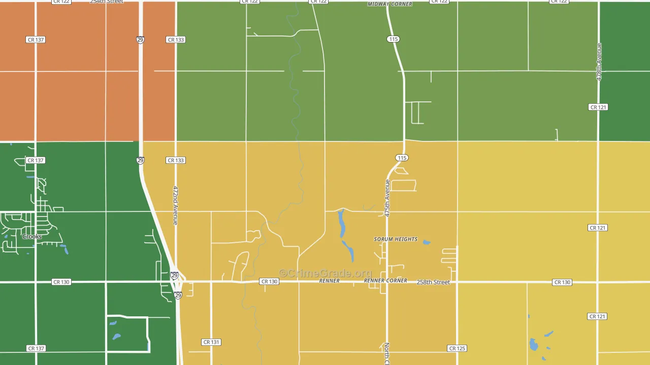 Renner, SD Map of Robbery Rates