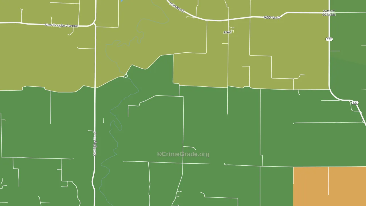 Reno, IL Map of Robbery Rates