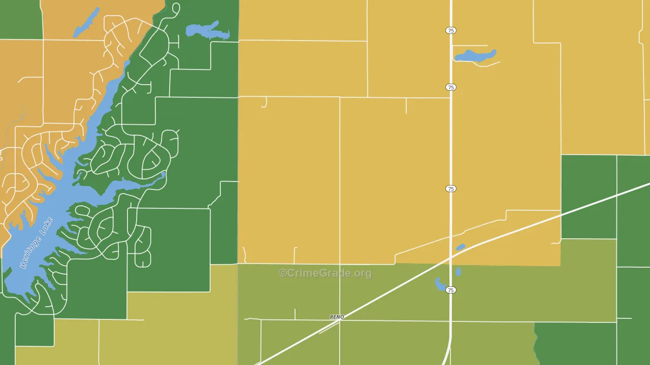 Reno, IN Map of Robbery Rates