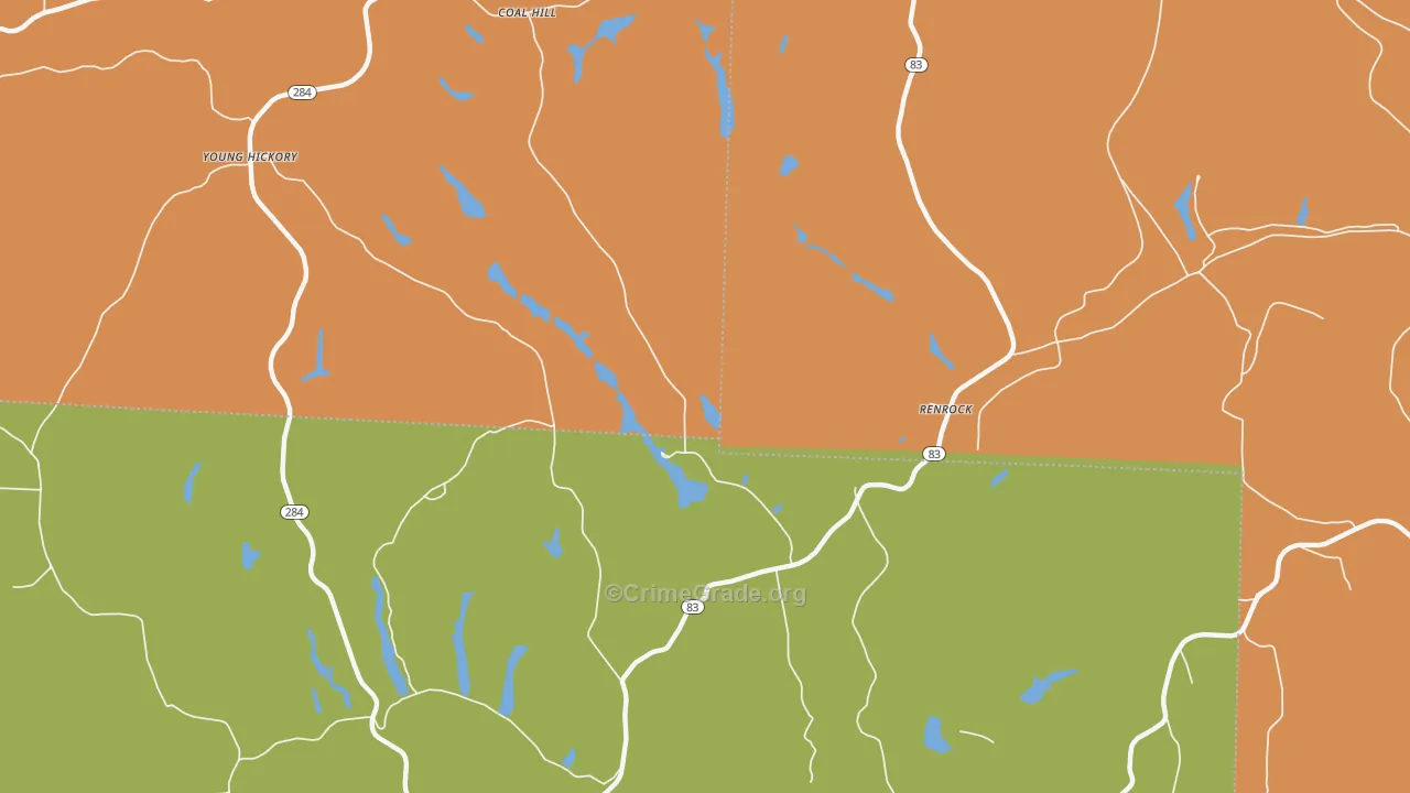 Renrock, OH Map of Robbery Rates