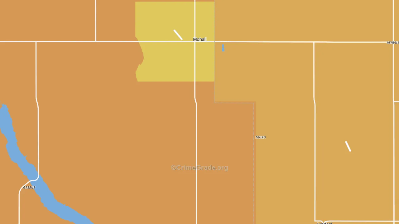 Renville County, ND Map of Robbery Rates