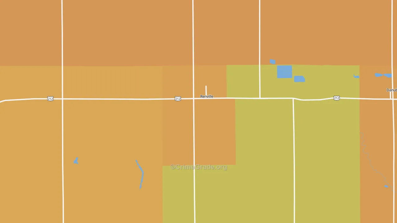 Renville, MN Map of Robbery Rates