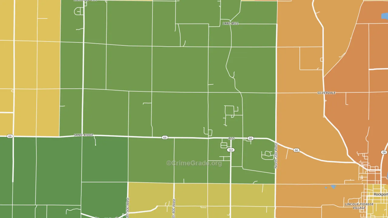 Reo, IN Map of Robbery Rates