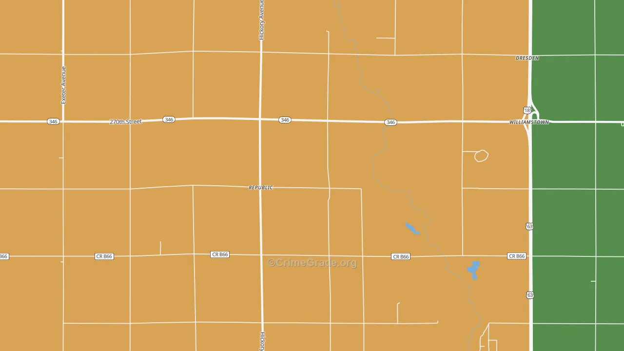 Republic, IA Map of Robbery Rates