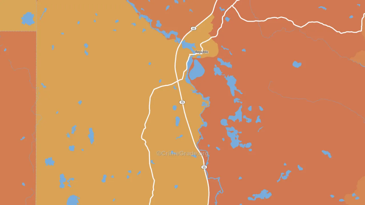 Republic, MI Map of Robbery Rates
