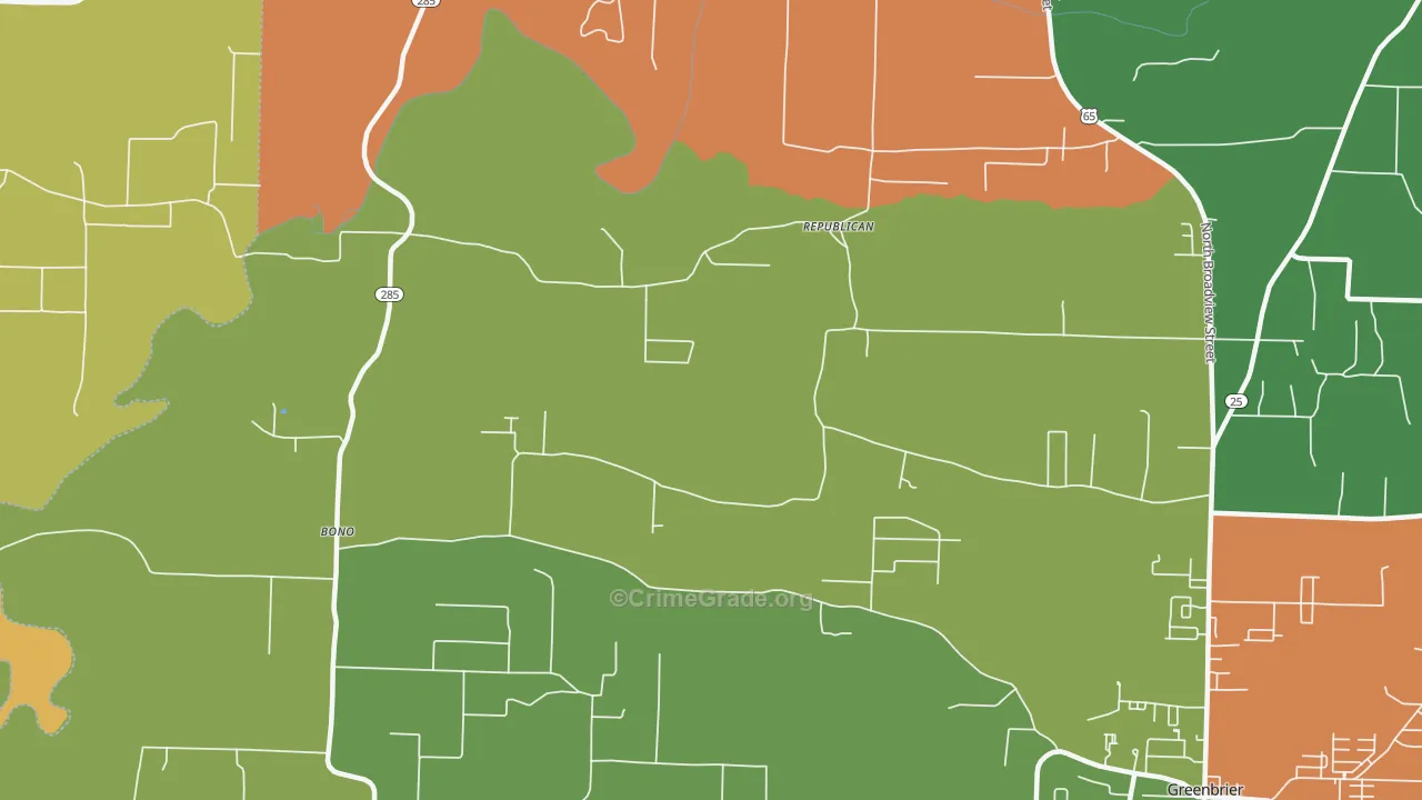 Republican, AR Map of Robbery Rates
