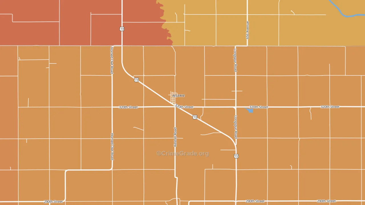 Reserve, KS Map of Robbery Rates