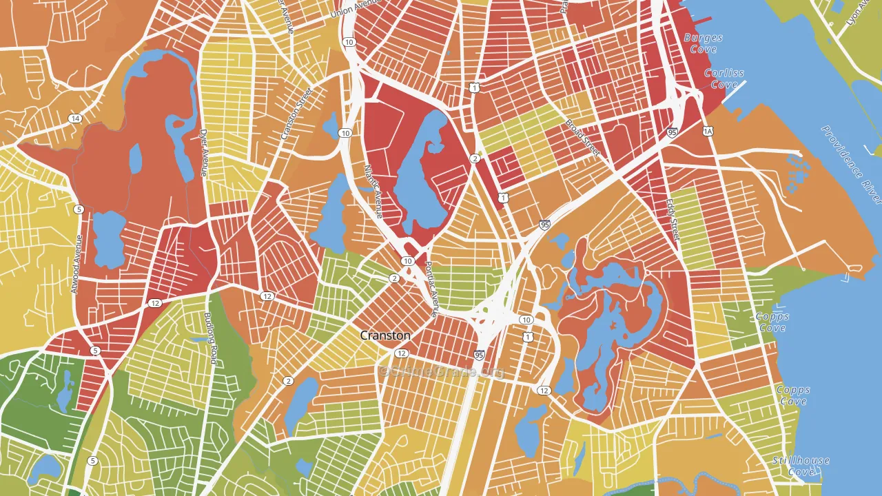 Reservoir, Providence, RI Map of Robbery Rates